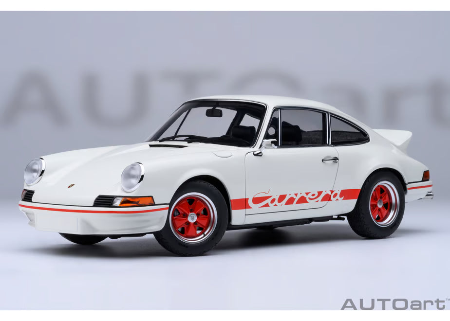 [ Back-order ] AUTOart 78030 1:18 Porsche 911 Carrera 2.7 RS Grand Prix White Red Stripe model car