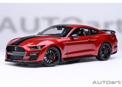 [ Back-order ] AUTOart 73098 1:18 Ford Mustang Shelby GT500 Red Black Stripe model car