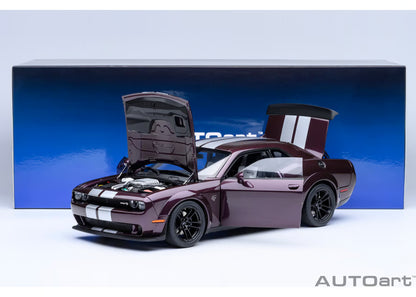 [ Back-order ] AUTOart 71762 1:18 Dodge Challenger SRT Jailbreak 22 Metallic Purple Silver Stripe model car