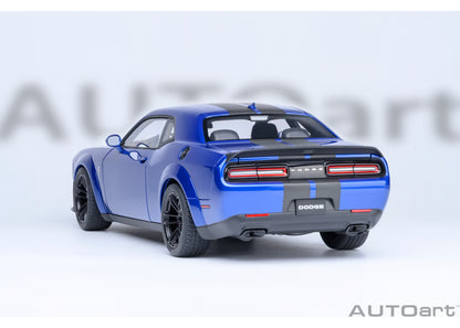 [ Back-order ] AUTOart 71763 1:18 Dodge Challenger SRT Jailbreak 22 Metallic Blue Carbon Black Stripe model car