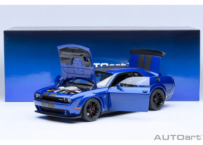 [ Back-order ] AUTOart 71763 1:18 Dodge Challenger SRT Jailbreak 22 Metallic Blue Carbon Black Stripe model car
