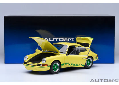 [ Back-order ] AUTOart 78033 1:18 Porsche 911 Carrera 2.7 RS Light Yellow Green Stripe model car