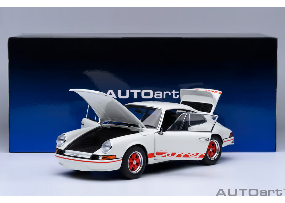 [ Back-order ] AUTOart 78030 1:18 Porsche 911 Carrera 2.7 RS Grand Prix White Red Stripe model car