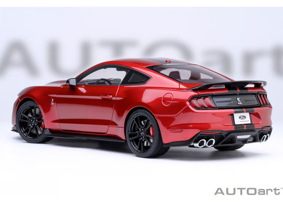 [ Back-order ] AUTOart 73098 1:18 Ford Mustang Shelby GT500 Red Black Stripe model car