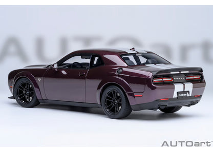 [ Back-order ] AUTOart 71762 1:18 Dodge Challenger SRT Jailbreak 22 Metallic Purple Silver Stripe model car