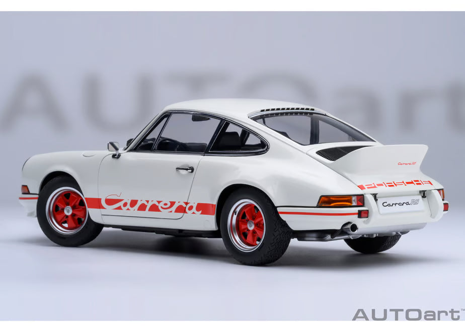 [ Back-order ] AUTOart 78030 1:18 Porsche 911 Carrera 2.7 RS Grand Prix White Red Stripe model car