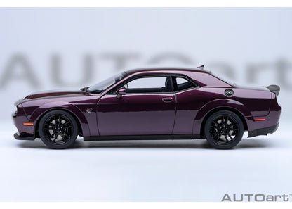 [ Back-order ] AUTOart 71762 1:18 Dodge Challenger SRT Jailbreak 22 Metallic Purple Silver Stripe model car