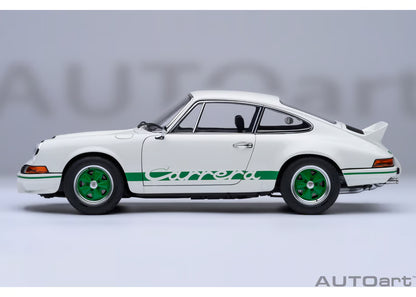 [ Back-order ] AUTOart 78031 1:18 Porsche 911 Carrera 2.7 RS Grand Prix White Green Stripe model car