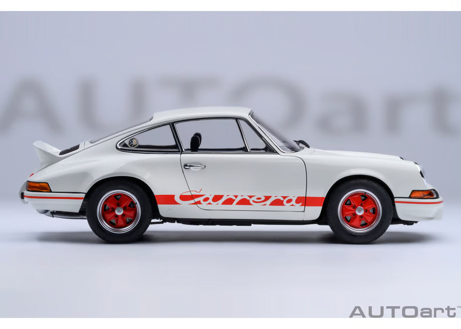 [ Back-order ] AUTOart 78030 1:18 Porsche 911 Carrera 2.7 RS Grand Prix White Red Stripe model car