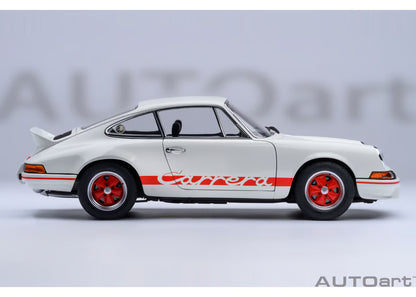 [ Back-order ] AUTOart 78030 1:18 Porsche 911 Carrera 2.7 RS Grand Prix White Red Stripe model car