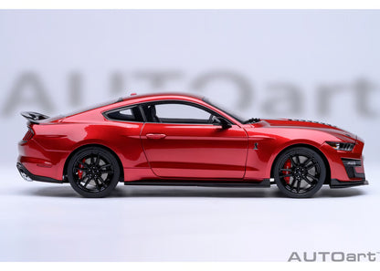 [ Back-order ] AUTOart 73098 1:18 Ford Mustang Shelby GT500 Red Black Stripe model car