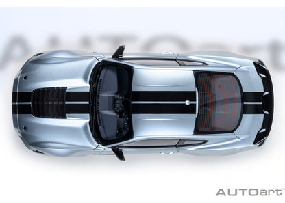 [ Back-order ] AUTOart 73096 1:18 Ford Mustang Shelby GT500 Silver Black Stripe model car