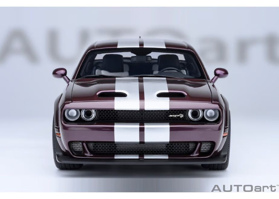 [ Back-order ] AUTOart 71762 1:18 Dodge Challenger SRT Jailbreak 22 Metallic Purple Silver Stripe model car