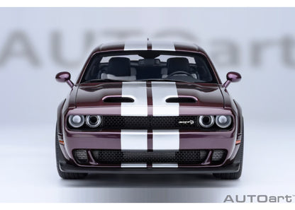 [ Back-order ] AUTOart 71762 1:18 Dodge Challenger SRT Jailbreak 22 Metallic Purple Silver Stripe model car