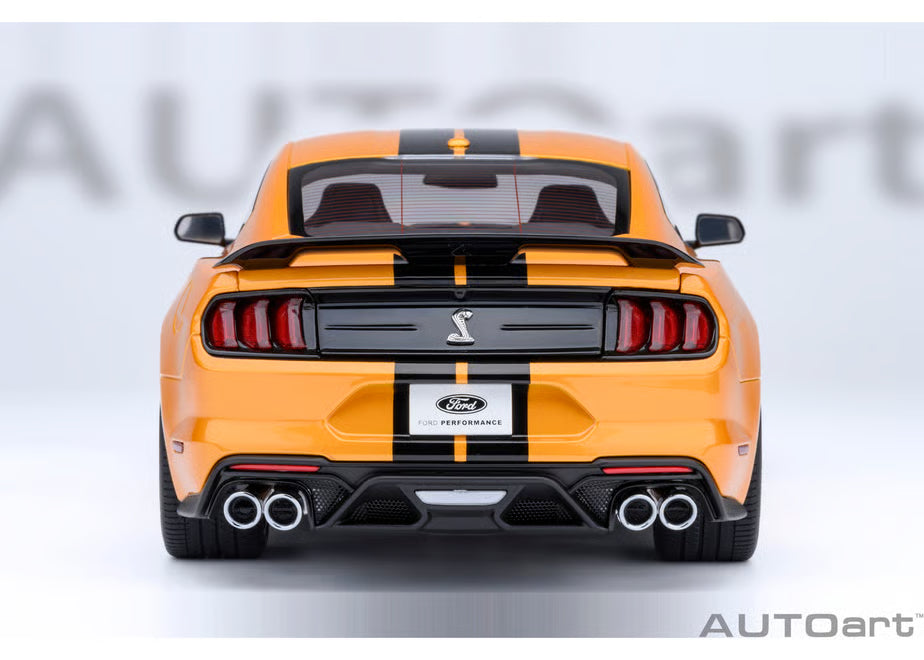 [ Back-order ] AUTOart 73099 1:18 Ford Mustang Shelby GT500 Orange Black Stripe model car