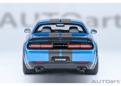 [ Back-order ] AUTOart 71767 1:18 Dodge Challenger SRT Superstock 23 Pearl Blue Carbon Black Stripe model car