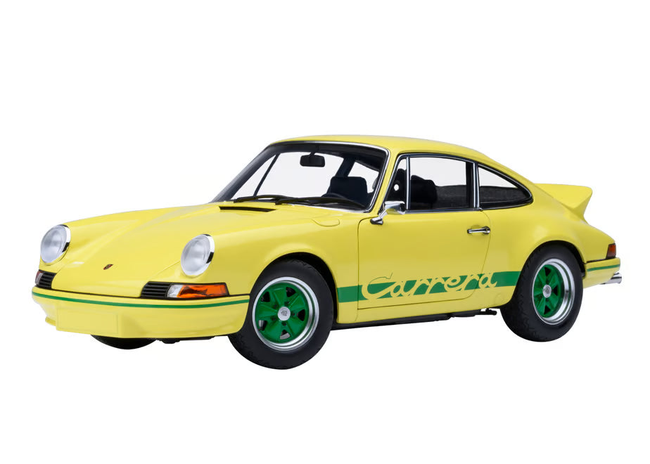 [ Back-order ] AUTOart 78033 1:18 Porsche 911 Carrera 2.7 RS Light Yellow Green Stripe model car