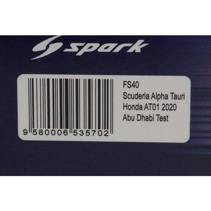 1:43 SPARK FS40 F1 Scuderia AlphaTauri Honda AT01 Abu Dhabi Test 2020 #38 "First Step" Yuki Tsunoda