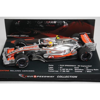 1:43 MINICHAMPS Vodafone McLaren Mercedes MP4-22 Fuji Speedway Japanese GP Winner 2007 #2 L. Hamilton