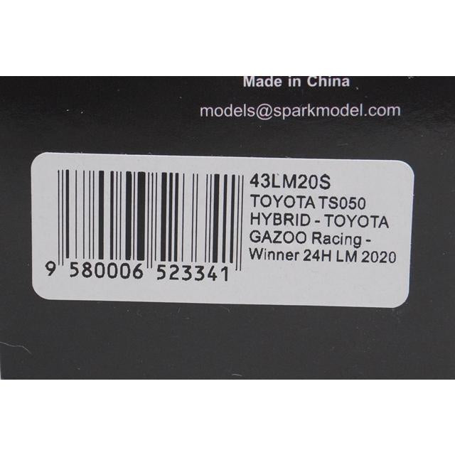 1:43 SPARK 43LM20S Toyota TS050 Hybrid Gazoo Racing Le Mans 24h 2020 Winner #8