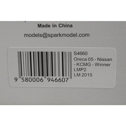 1:43 SPARK S4660 Oreca 05 Nissan KCMG LMP2 LM Winner 2015 #47 model car