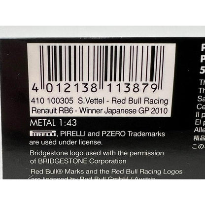 1:43 MINICHAMPS 410100305 RB6 Japanese GP Winner 2010 #5 S.Vettel