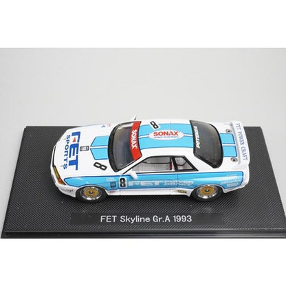 1:43 EBBRO 44157 Nissan Nissan FET Skyline Gr.A 1993 White/Blue #8 model car