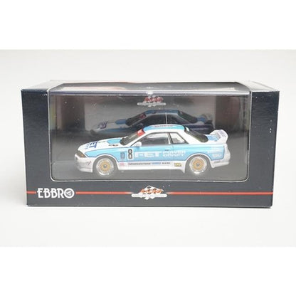 1:43 EBBRO 44157 Nissan Nissan FET Skyline Gr.A 1993 White/Blue #8 model car