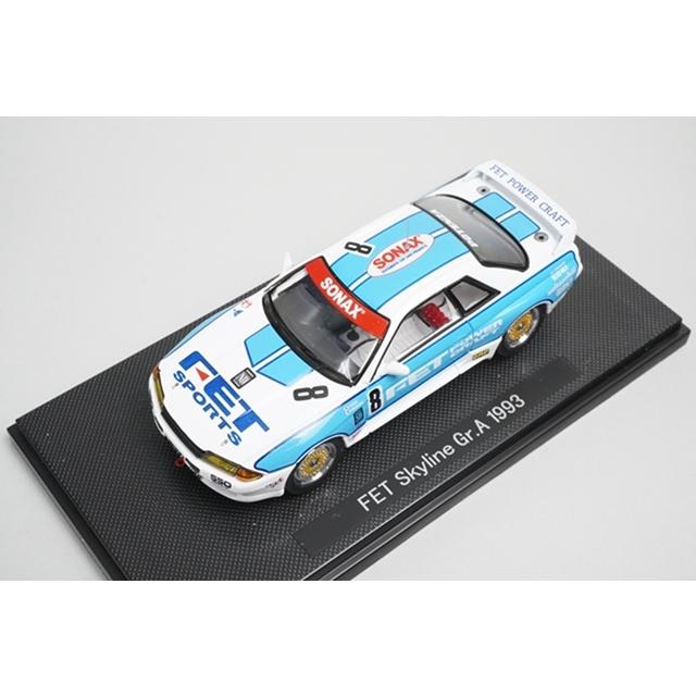 1:43 EBBRO 44157 Nissan Nissan FET Skyline Gr.A 1993 White/Blue #8 model car