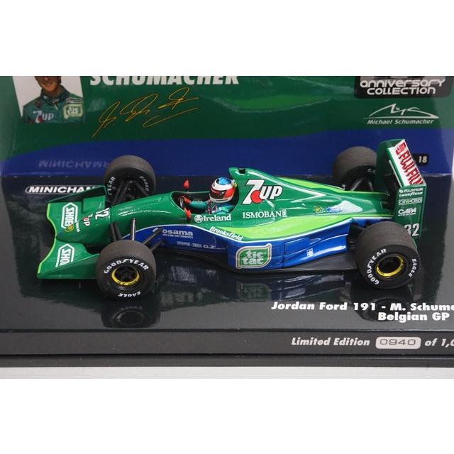 1:43 MINICHAMPS 510914301 Jordan Ford 191 Belgian GP 1991 #32 M. Schumacher model car