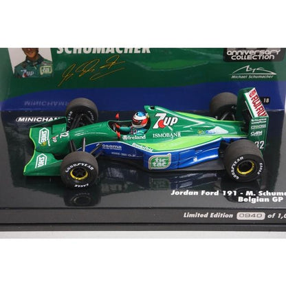 1:43 MINICHAMPS 510914301 Jordan Ford 191 Belgian GP 1991 #32 M. Schumacher model car