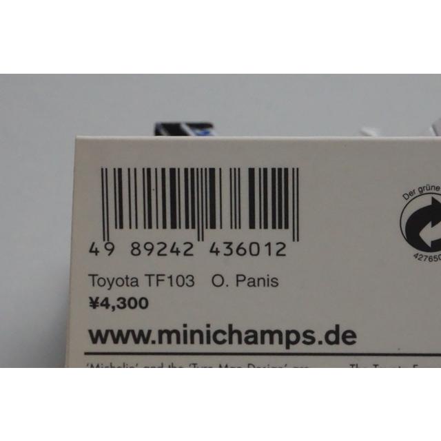 1:43 MINICHAMPS Panasonic Toyota Racing TF103 #20 O. Panis model car