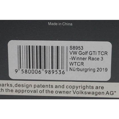 1:43 Spark S8953 VW Golf GTi TCR WTCR Nurburgring Race 3 2019 #33 B. Leuchter model car