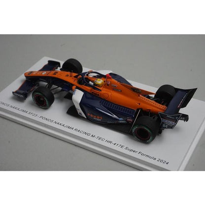 1:43 Spark SFJ042 PONOS NAKAJIMA SF23 Racing M-TEC HR417E Super Formula 2024 #64 model car