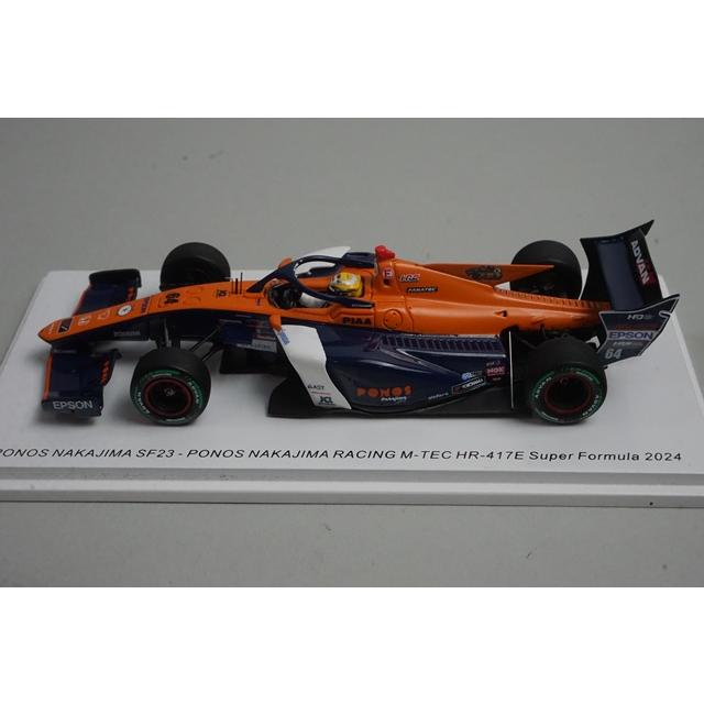 1:43 Spark SFJ042 PONOS NAKAJIMA SF23 Racing M-TEC HR417E Super Formula 2024 #64 model car