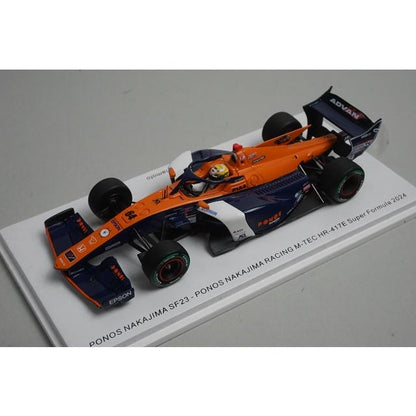 1:43 Spark SFJ042 PONOS NAKAJIMA SF23 Racing M-TEC HR417E Super Formula 2024 #64 model car