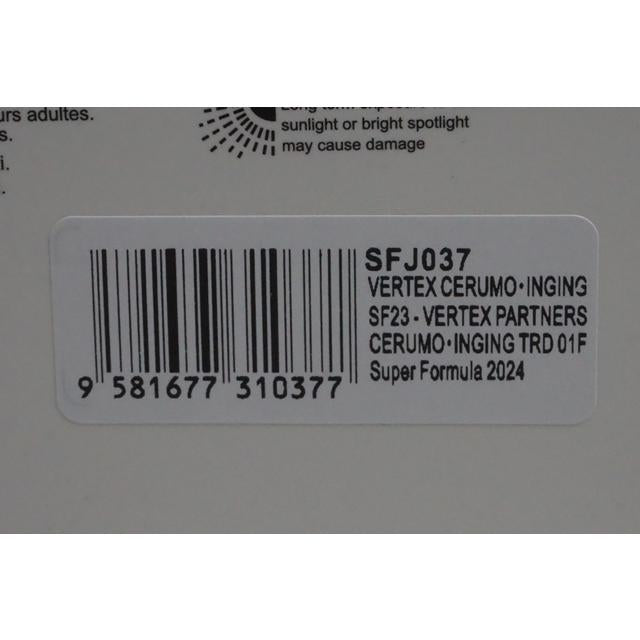1:43 Spark SFJ037 VERTEX Celmo Inging SF23 TRD 01F Super Formula 2024 #38 model car