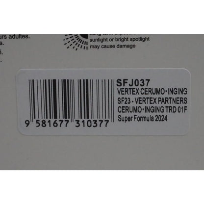 1:43 Spark SFJ037 VERTEX Celmo Inging SF23 TRD 01F Super Formula 2024 #38 model car