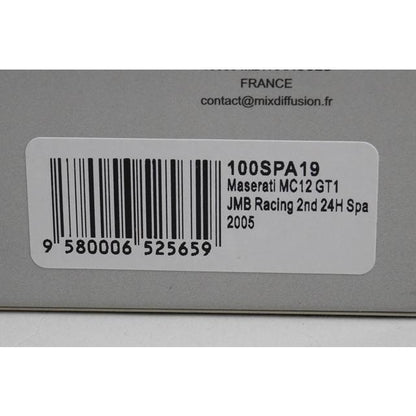 1:43 Spark 100SPA19 Maserati MC12 GT1 JMB Racing 24H Spa 2nd 2005 #15 model car