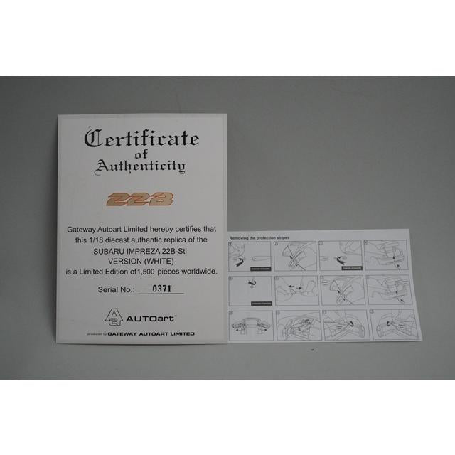 1:18 AUTOart 78605 Subaru Impreza 22B-STi Version White model car