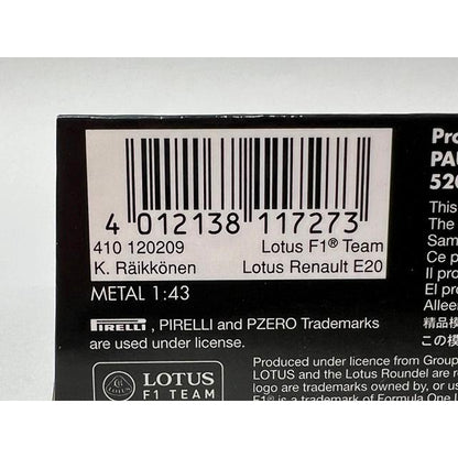 1:43 MINICHAMPS 410120209 Lotus F1 Team Renault E20 Abu Dhabi GP 2012 #9 model car