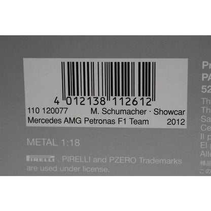 1:18 MINICHAMPS 110120077 Mercedes-AMG Petronas F1 Team Show Car 2012 #7 model car