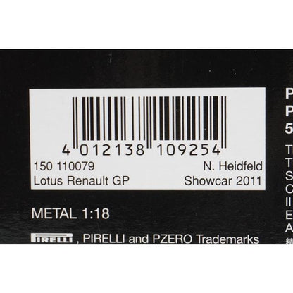 1:18 MINICHAMPS 150110079 Lotus Renault GP Show Car 2011 #9 N. Heidfeld model car