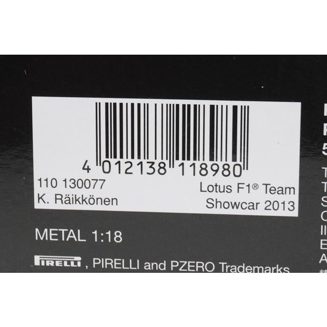1:18 MINICHAMPS 110130077 Lotus F1 Team Show Car 2013 #7 K. Raikkonen model car