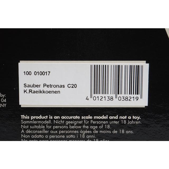 1:18 MINICHAMPS 100010017 Red Bull Sauber Petronas C20 #7 K. Raikkonen model car