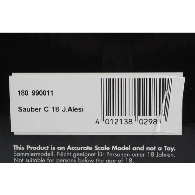 1:18 MINICHAMPS 180990011 Red Bull Sauber Petronas C18 1999 #11 J.Alesi model car