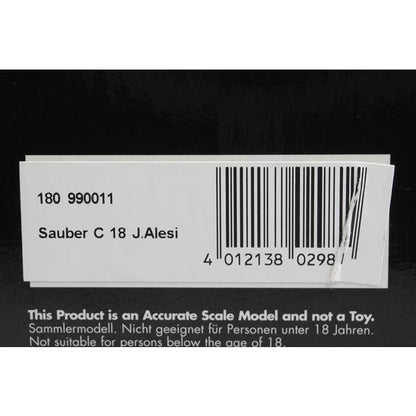 1:18 MINICHAMPS 180990011 Red Bull Sauber Petronas C18 1999 #11 J.Alesi model car