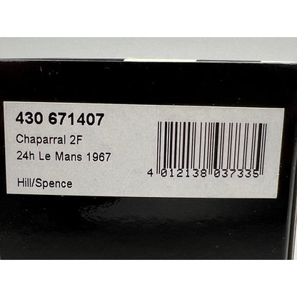 1:43 MINICHAMPS 430671407 Chaparral 2F Le Mans 24 Hours 1967 #7 Hill model car