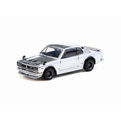 T64G-043-SC Tarmac Works 1:64 Nissan Skyline HT 2000GT-R Silver Chrome Special Edition