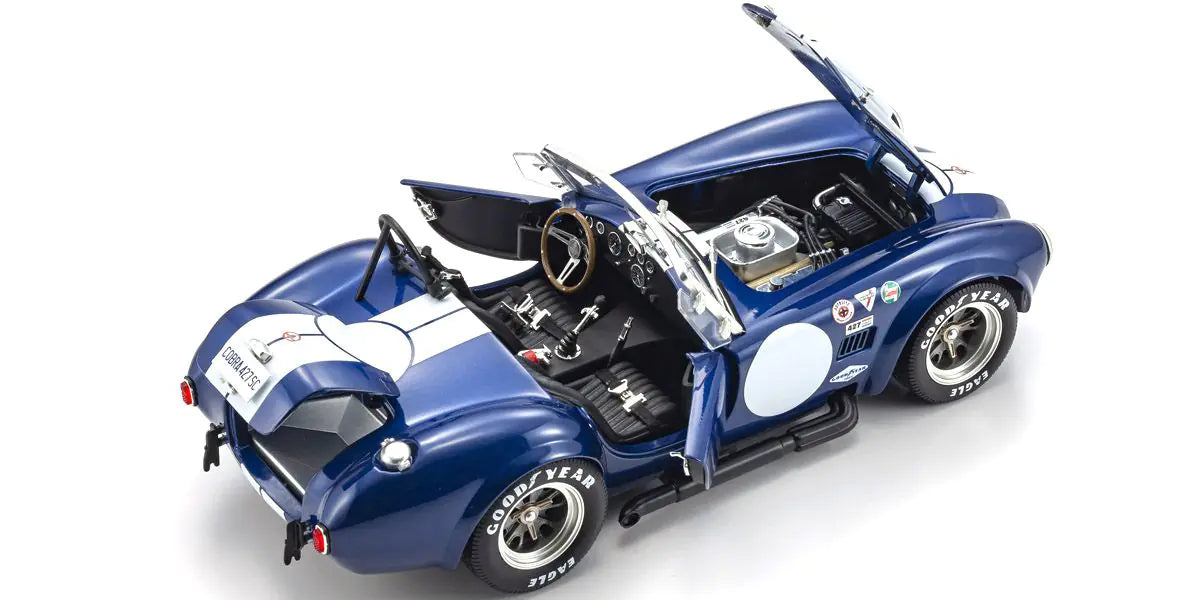 [ Back-order ] KYOSHO KS08048BLMW 1:18 Shelby Cobra 427S/C Blue Metallic White model car
